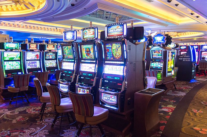 Slot machines at Monte Carlo hotel, Las Vegas