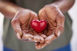 Hands holding a heart