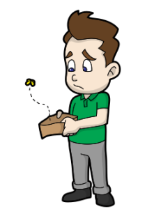Man with empty wallet