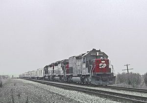 Southern Pacific train on the tracks