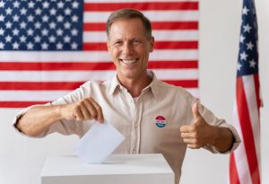 Man casting a vote