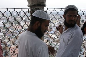 Two Muslim men at a mosque